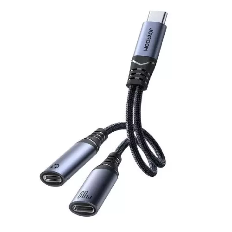 Joyroom SY-C03 USB-C uz 2x USB-C 2in1 DAC adapteris - Melns