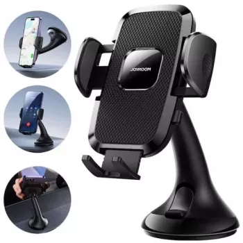 Joyroom JR-ZS259 Mehāniskais auto turētājs universāls telefonam uz paneļa / loga - Melns