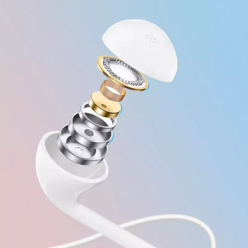 Dudao X10S Vadu Iekšējās Auss Austiņas ar Mikrofonu, 3.5mm Ligzda, 1.2m Kabelis, Balts