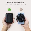 VEGER Powerbank C11 (W1170) PD QC3.0 22.5W 10000 mAh ar iebūvētiem USB-C un Lightning kabeļiem, Melns