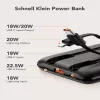 VEGER Powerbank C11 (W1170) PD QC3.0 22.5W 10000 mAh ar iebūvētiem USB-C un Lightning kabeļiem, Melns