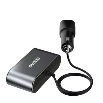 Dudao Auto lādētājs 2x USB / 3x cigarešu šķiltavas sadalītājs Melns (R1Pro black)