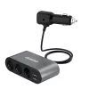Dudao Auto lādētājs 2x USB / 3x cigarešu šķiltavas sadalītājs Melns (R1Pro black)