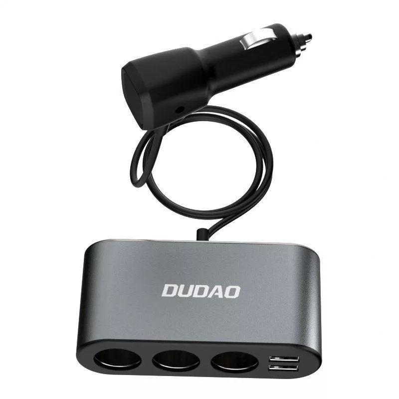 Dudao Auto lādētājs 2x USB / 3x cigarešu šķiltavas sadalītājs Melns (R1Pro black)