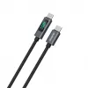 Dudao L7C USB-C uz USB-C 100W kabelis ar LED displeju 1m - Melns