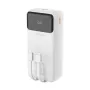 Dudao K15Max 30000mAh PD 22.5W Powerbank ar USB-C un Lightning kabeļiem Balts