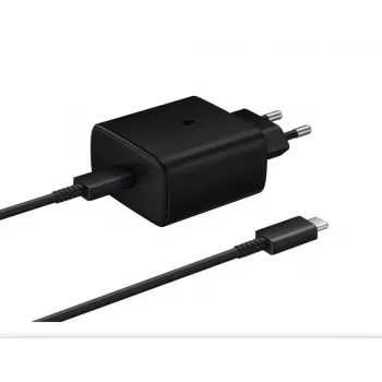Samsung EP-TA845EBE + EP-DW767JBE 45W Travel Charger un USB-C uz USB-C datu kabelis melns (OOB Bulk)