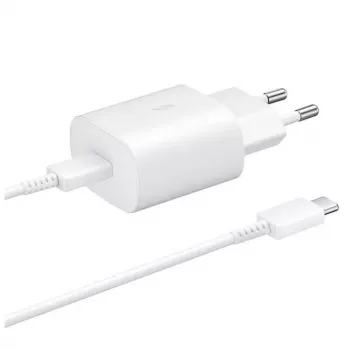 Samsung 25W Travel Charger + USB-C/USB-C Data Cable White (OOB Bulk)
