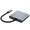 Tech-Protect V1 3in1 USB-C Hub Adapter - USB-A 3.0, USB-C PD 100W, HDMI 4K 30Hz - Pelēks