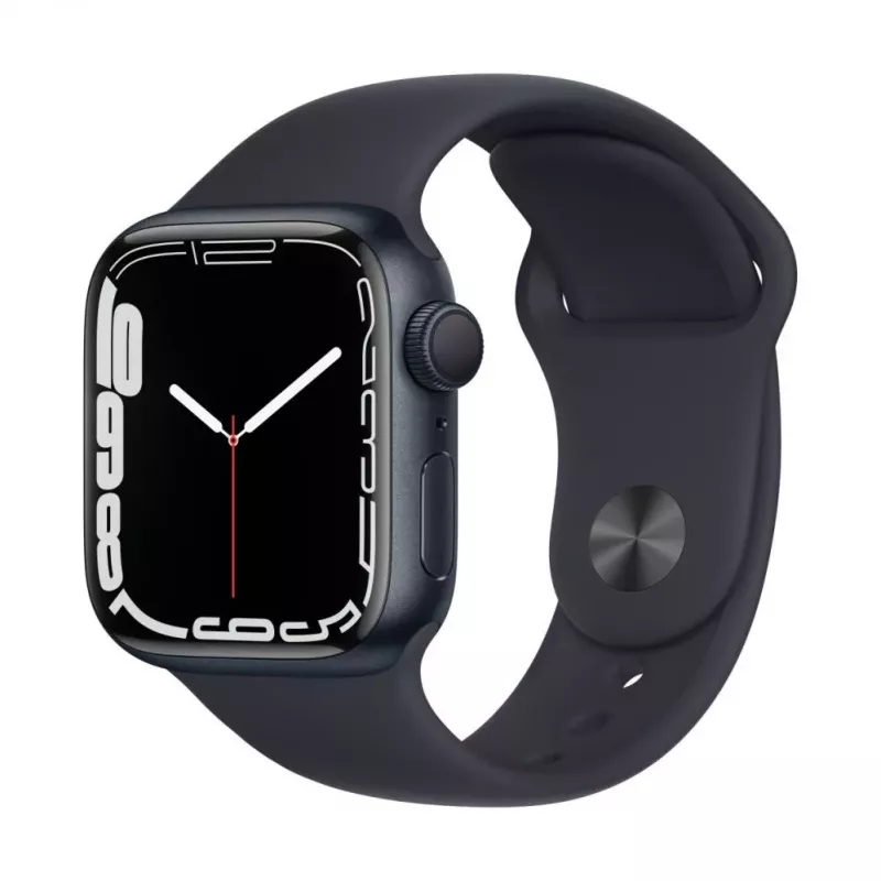 Apple Watch Series 7 GPS, 41mm Midnight Aluminium Case ar Sport Siksnu - Regular Midnight
