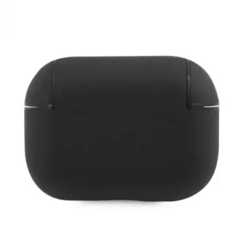 BMW AirPods Pro Vāciņš Īsta Āda Sudraba Logs Melns