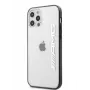 AMG Apple iPhone 12/12 Pro 6.1 collu Metāla melnas malas caurspīdīgs maciņš