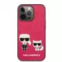 Karl Lagerfeld Apple iPhone 13 Pro Choupette PU Ādas Maciņš Fuksija
