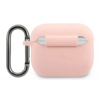 Lacoste Apple AirPods 3 šķidrais silikons spīdīgs apdruka ar logo maciņš rozā