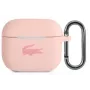 Lacoste Apple AirPods 3 šķidrais silikons spīdīgs apdruka ar logo maciņš rozā