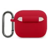 Lacoste Apple AirPods 3 šķidrais silikona maciņš ar spīdīgu logotipa apdruku sarkanā krāsā