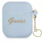 Guess AirPods 1/2 vāciņš Silikona Charm Heart Collection Zils