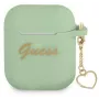 Guess GUA2LSCHSN Silikona vāciņš Charm Heart Collection Apple AirPods 1/2, zaļš