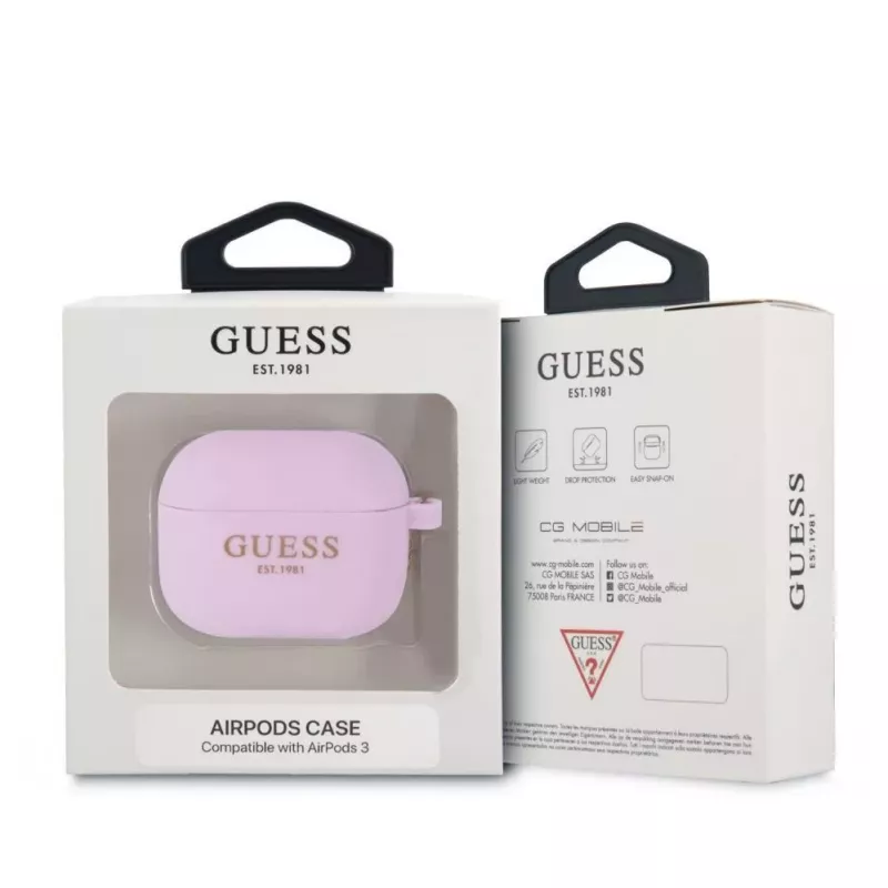 Guess Apple AirPods 3 Charms Silikona Maciņš Violetā Krāsā