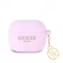 Guess Apple AirPods 3 Charms Silikona Maciņš Violetā Krāsā