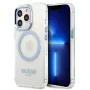 Guess Apple iPhone 13 Pro Max 6.7 collu cietais vāciņš Metal Outline Magsafe Caurspīdīgs Zils