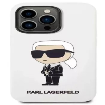 Karl Lagerfeld Apple iPhone 14 Pro Liquid Silicone Ikonik NFT Case White