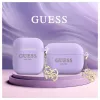 Guess Apple AirPods Pro Silikona Maciņš Classic Logo Gold Ar 4G Piekariņu Violetā Krāsā