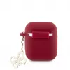 Guess Apple AirPods 1/2 Maciņš Silikona Classic Logo Zelts Ar 4G Piekariņu Fuksīns