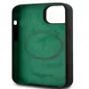 Lacoste Apple iPhone 15 6.1 collu šķidrais silikons mikrofiber Croc Logo Magsafe aizmugurējais vāciņš melns