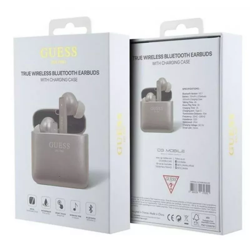 Guess Printed Logo Bluetooth TWS rozā