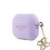 Guess Apple AirPods Pro 2 Silikona Maciņš Classic Logo Gold Ar 4G Piekariņu Violetā Krāsā
