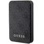 Guess Powerbank 15W 5000mAh 4G Āda Metāla Logotips Magsafe Lādētājs Melns