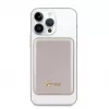 Guess Power Bank 5000mAh 15W MagSafe un parastā uzlāde ar metāla Script logotipu zelta krāsā