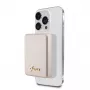 Guess Power Bank 5000mAh 15W MagSafe un parastā uzlāde ar metāla Script logotipu zelta krāsā