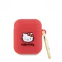 Hello Kitty Apple AirPods 1/2 vāciņš Silikona 3D Kaķa galva Sarkans