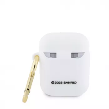 Hello Kitty HKA23DKHSH Silikona 3D Kaķa galvas maciņš Apple AirPods 1/2 - Balts