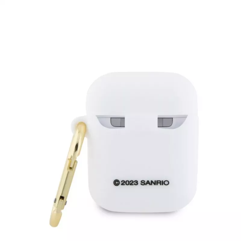 Hello Kitty HKA23DKHSH Silikona 3D Kaķa galvas maciņš Apple AirPods 1/2 - Balts
