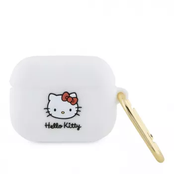 Hello Kitty Apple AirPods Pro vāciņš silikona 3D Kitty Head balts