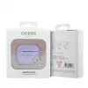 Guess AirPods 3 Silikona maciņš Classic Logo Gold ar 4G Charm Purple
