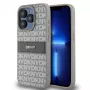 DKNY PU Ādas Atkārtojuma Raksts Toņu Svītru Maciņš iPhone 15 Pro Bēšs