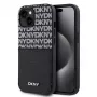 DKNY PU Leather Repeat Pattern Card Pocket Case for iPhone 14 Black