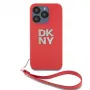 DKNY Apple iPhone 15 Pro Max PU Ādas Stack Logo Rokassprādzes Maciņš Sarkans