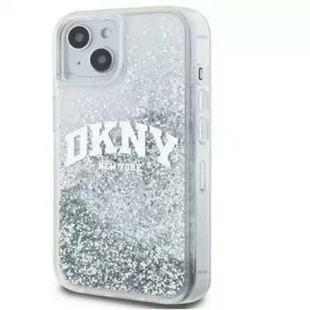 DKNY Apple iPhone 15 Cietais vāciņš Liquid Glitter Big Logo Melns