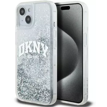 DKNY Apple iPhone 15 Cietais vāciņš Liquid Glitter Big Logo Melns