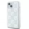 DKNY Apple iPhone 15 cietais maciņš Liquid Glitter Multilogo Balts
