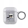 Karl Lagerfeld PU reljefs Karl un Šupetes galvas maciņš AirPods 1/2 sudraba