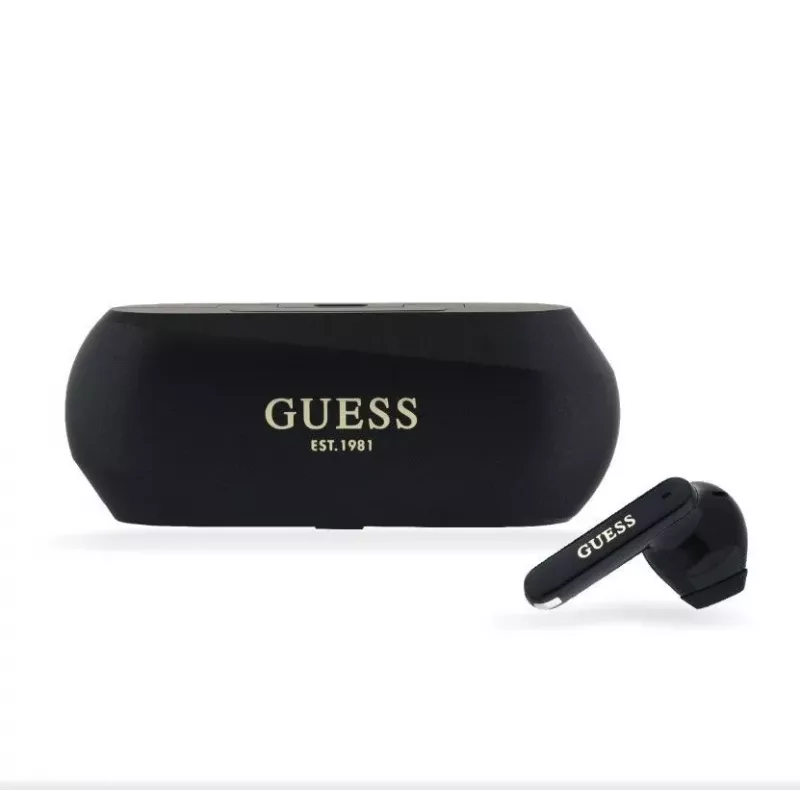 Guess Elongated Metallic ENC TWS bezvadu austiņas melnas