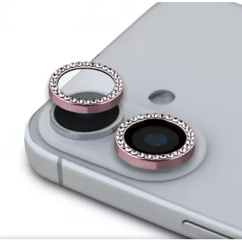 Guess Apple iPhone 16/16 Plus fiksēta spīdumu aizsarglēca rozā