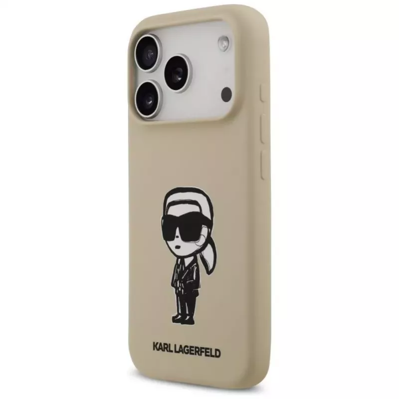 Karl Lagerfeld Apple iPhone 17 Pro Silikona Maciņš ar MagSafe - Brūns (KL Sketch & Logo)