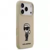 Karl Lagerfeld Apple iPhone 17 Pro Silikona Maciņš ar MagSafe - Brūns (KL Sketch & Logo)
